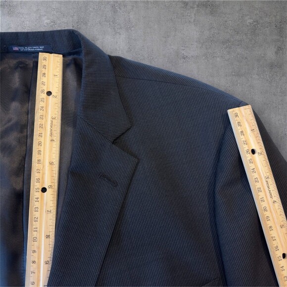 HART SHAFFNER MARX Mens Blazer 48R WOOL Sport Coat Two Button Suit Jacket Black - Picture 10 of 16